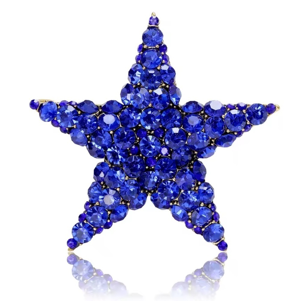 Royal Star Blue Crystal Brooch
